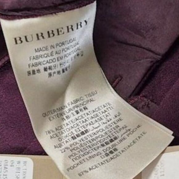 Burberry Dark Purple Pants - Size 4 - NWT - Picture 7 of 7